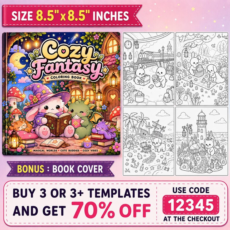 coco wyo, bold and easy, simple coloring page, cozy spaces, cute coloring book, easy coloring pages, fantasy characters, printable coloring, coloring book adults, digital download, digital png designs, fuzzy fantasy, whimsical animals