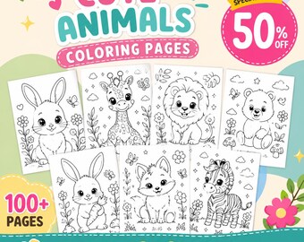100+ Animals Coloring Book for Kids | kids animal coloring pages | PDF Coloring Pages | fun coloring pages | instant download