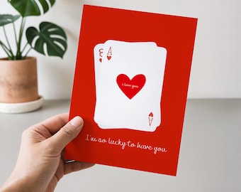 I’m So Lucky to Have You Valentine Card | Romantic Love Card | Printable Valentine Card | Digital Love Card I Digital Download