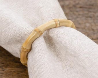 Bambus Serviettenringe Set mit 12 Stück, natürliche Tischdekoration, gewebte Serviettenhalter für Hosting & Dinner Partys