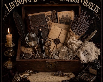 Dark Academia Curiosities Box | Vintage Mystery Box | Antique Inspired Treasure Chest | Cottagecore Library Decor | Unique Gift