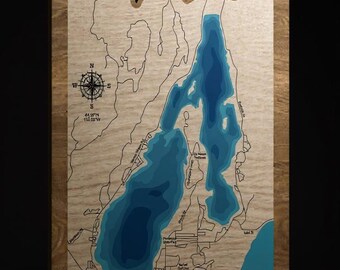 Mapa de madera 3D personalizado para pared / Decoración de mapa de ciudad en capas / Regalo de mapa personalizado / Decoración del hogar