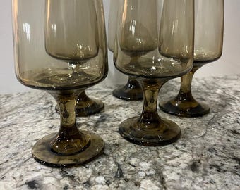 Vintage Libby Tawny Accent glassware -set of 5