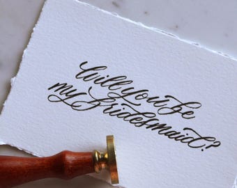 Custom Calligraphy Bridesmaid Proposal | Handwritten Giftnote | Calligraphy Notecard 4X6