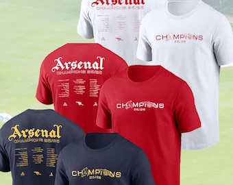 HOT HOT Arsenal 2026 League Champions Trophy Crew T-Shirt, Gunners Trophy Graphic Tee, Football Fan Gift 1