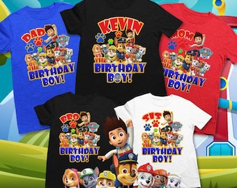 Personalized Patrol Birth Day Boy/Girl, Birthday Patrol Family Matching Shirt, Customs Name Toddler Tee, Family Matching