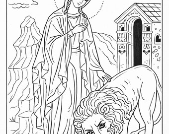 Orthodoxe/katholieke heilige Tatiana van Rome kleurplaat