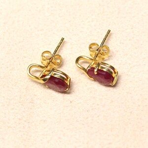 Natural Ruby Earrings Set in Drop Shape