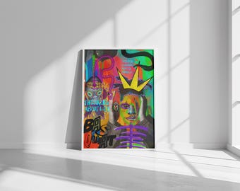 18x24 Basquiat Neo-Expressionismus Collagenposterdruck