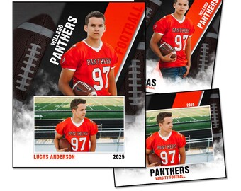 Football Template Pack AB: Memory Mate, Individual, Team Photoshop PSD, (Digital File Only)