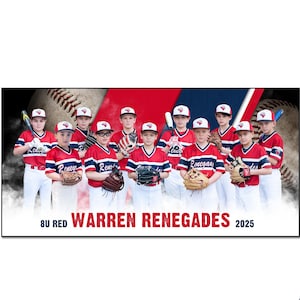 BASEBALL BANNER 016_HL | 3ftx6ft (36 "x72") Adobe Photoshop Digitale Vorlage | Sport Template für Banner & Poster | Nur digitale Datei