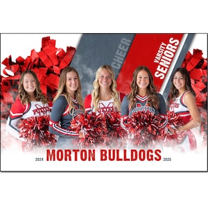 CHEERLEADING BANNER 006_H | 2ftx3ft (24&quot;x36&quot;) Adobe Photoshop Digital Template | Sports Template for Banners & Posters | Digital File Only