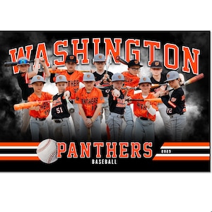 BASEBALL BANNER 008_H | 2ftx3ft (24 "x 36 ") Adobe Photoshop Digitale Vorlage | Sport Template für Banner & Poster | Nur digitale Datei