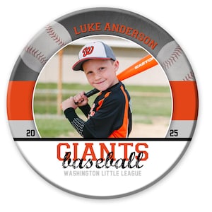 BOTÓN DE BÉISBOL 007 / Plantilla digital de botón de foto de Adobe Photoshop de 7x7" / Plantilla deportiva de Photoshop para particulares / Solo archivo digital