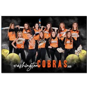 SOFTBALL BANNER 010_H | 2ftx3ft (24 "x 36 ") Adobe Photoshop Digitale Vorlage | Sport Template für Banner & Poster | Nur digitale Datei