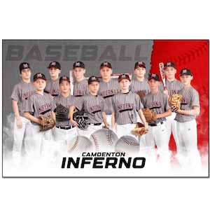 BASEBALL BANNER 012_H | 2ftx3ft (24 "x 36 ") Adobe Photoshop Digitale Vorlage | Sport Template für Banner & Poster | Nur digitale Datei