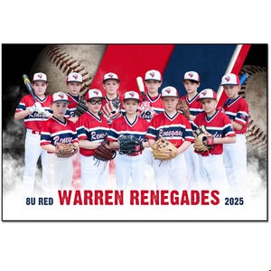 BANNIÈRE DE BASEBALL 016_H | Modèle numérique Adobe Photoshop de 2 pi x 3 pi (24 x 36 po.) | Modèle de sport pour bannières et affiches | Fichier numérique uniquement