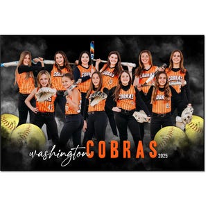 SOFTBALL POSTER 010_H | 12 "x 18" Adobe Photoshop Digitale Vorlage | Sport Template für Banner & Poster | Nur digitale Datei