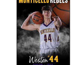 Basketball Banner Template 008: 2ft x 3ft (24x36”)Photoshop PSD, Customizable (Digital File Only)