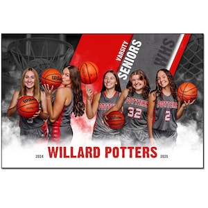 POSTER BASKET 013_H / 12"x18" Modello digitale Adobe Photoshop / Modello sportivo per striscioni e poster / Solo file digitale