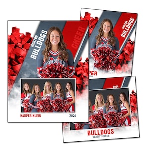 CHEERLEADING PACK X / Modello digitale Adobe Photoshop Memory Mate / Modello Photoshop sportivo per squadre e individui / Solo file digitale