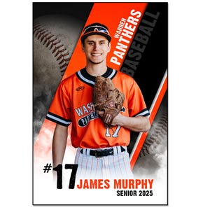 BASEBALL BANNER 016 | 2ftx3ft (24&quot;x36&quot;) Adobe Photoshop Digital Template | Sports Template for Banners & Posters | Digital File Only