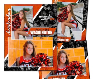 CHEERLEADING PACK M | Adobe Photoshop Memory Mate Digital Template | Sports Photoshop Template for Teams & Individuals | Digital File Only