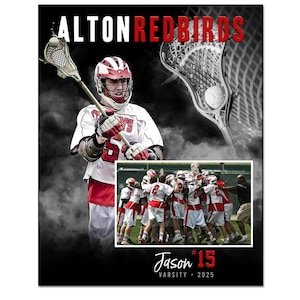 LACROSSE MM003 | 8x10 Adobe Photoshop Memory Mate Digitale Vorlage | Sport Photoshop Vorlage für Teams & Einzelne | Nur digitale Datei