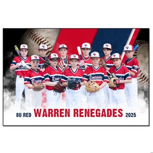 POSTER DA BASEBALL 016_H / Modello digitale Adobe Photoshop 12"x18" / Modello sportivo per striscioni e poster / Solo file digitale