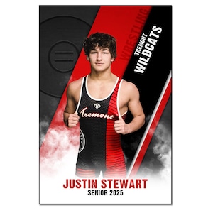 WRESTLING BANNER 006 | 2ftx3ft (24 "x 36 ") Adobe Photoshop Digitale Vorlage | Sport Template für Banner & Poster | Nur digitale Datei