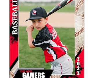 Baseball Individuelle Fotovorlage 011: Photoshop PSD (8x10, 5x7, Wallet), anpassbar (nur digitale Datei)