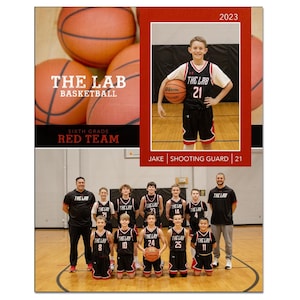 BASKETBALL MM005 | 8x10 Adobe Photoshop Memory Mate Digital Template | Sports Photoshop Template for Teams & Individuals | Digital File Onl