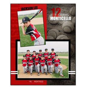 BASEBALL MM022 | Modèle numérique Adobe Photoshop Memory Mate 8 x 10 | Modèle Photoshop de sport pour équipes et individus | Fichier numérique uniquement