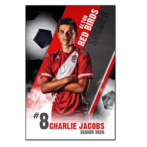 Soccer Poster Template 003: 12x18&quot; Photoshop PSD, Customizable (Digital File Only)