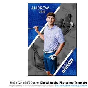 GOLF BANNER 001 | 2ftx3ft (24 "x 36 ") Adobe Photoshop Digitale Vorlage | Sport Template für Banner & Poster | Nur digitale Datei