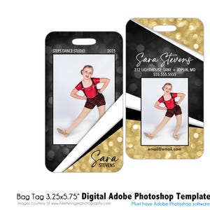TANZ BagAnhänger 005 | 3.25x5.75" Adobe Photoshop Digitale Vorlage | Sport Gepäckanhänger | Taschenanhänger | Photoshop Vorlage | Nur digitale Datei
