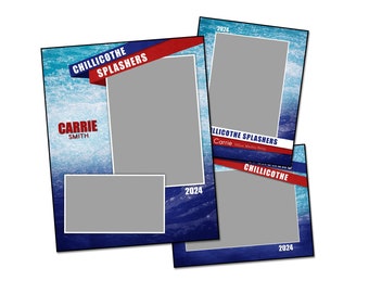 SWIM PACK G | Adobe Photoshop Memory Mate Digital Template | Sports Photoshop Template for Teams & Individuals | Digital File Only