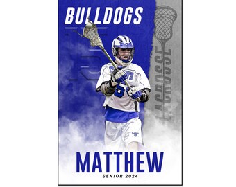 LACROSSE BANNER 005 | 2ftx3ft (24"x36") Adobe Photoshop Digital Template | Sports Template for Banners & Posters | Digital File Only