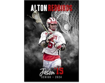 Lacrosse Banner Template 004: 2ft x 3ft (24x36”)Photoshop PSD, Customizable (Digital File Only)