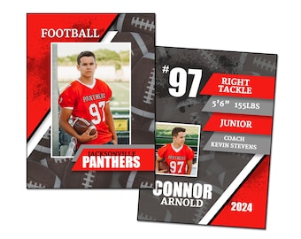 FOOTBALL TradingCard 015 | 2.75x3.75 Adobe Photoshop Trader Card Digital Template | SportS PSD Photoshop Template | Digital File Only