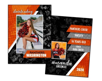 CHEERLEADING TradingCard 005 | 2.75x3.75 Adobe Photoshop Trader Card Digital Template | SportS PSD Photoshop Template | Digital File Only
