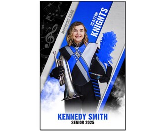 Marching Band Poster Template 007: 12x18" Photoshop PSD, Customizable (Digital File Only)