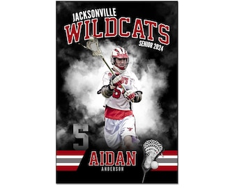 Lacrosse Banner Template 003: 2ft x 3ft (24x36”)Photoshop PSD, Customizable (Digital File Only)