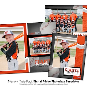 ベースボールパック G | Adobe Photoshop Memory Mate デジタルテンプレート | チームおよび個人向けスポーツ Photoshop テンプレート | デジタルファイルのみ