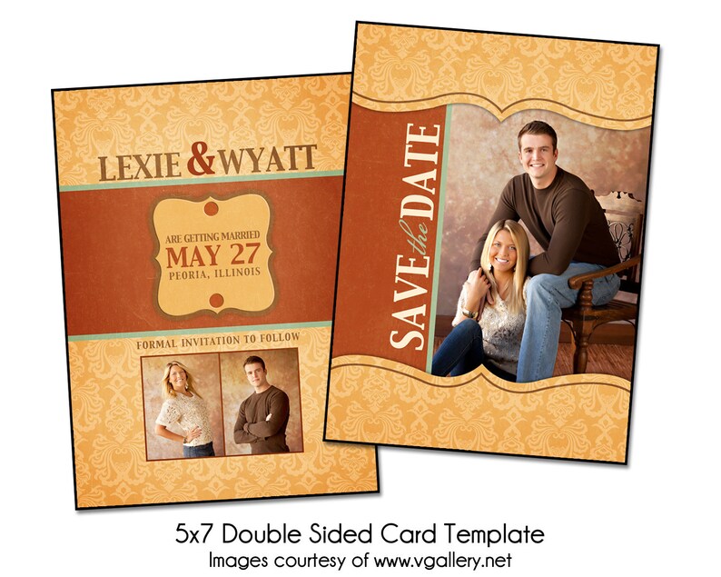 OUR DATE 5x7 Double Sided Save The Date Card Template Etsy
