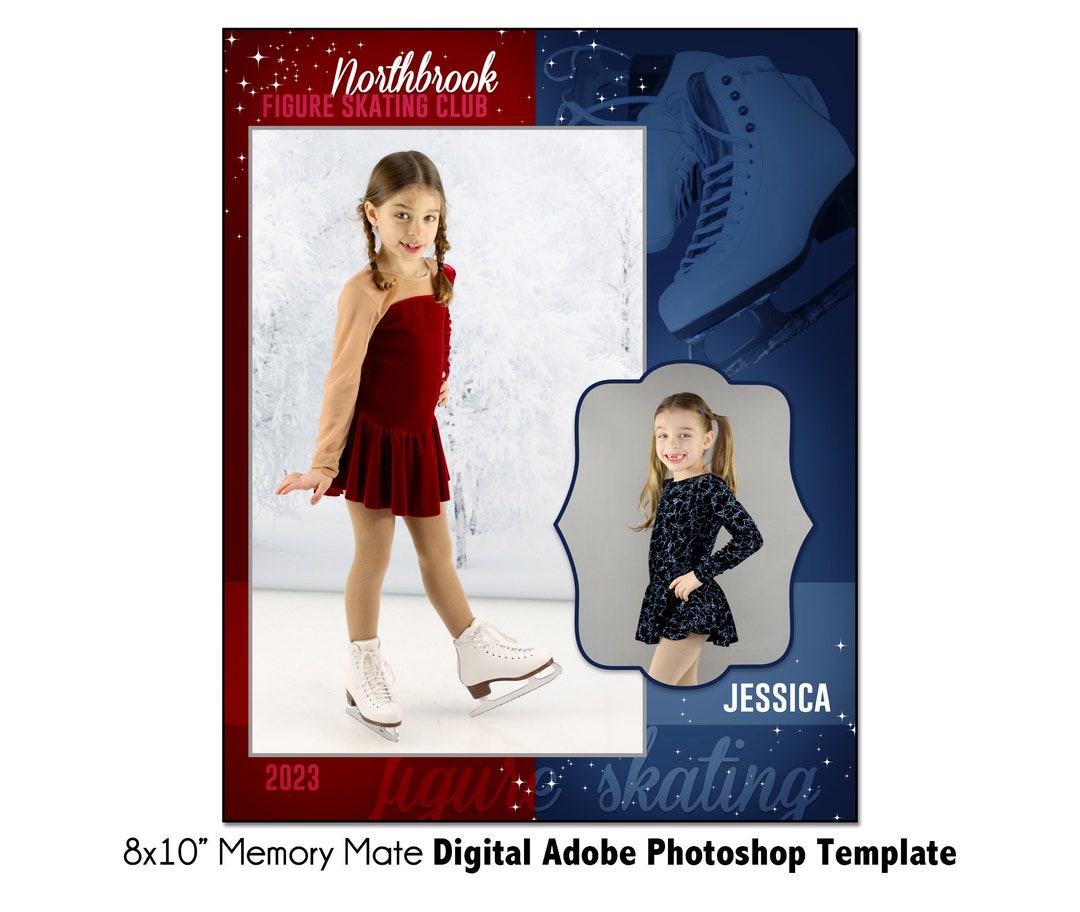 FIGURE SKATING MM003 8x10 Adobe Memory Mate Digital Template