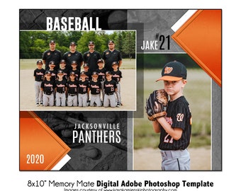 Könnte beinhalten: Baseball-Teamfoto-Vorlage mit dem Wort "BASEBALL" oben. Das Team sind die Jacksonville Panthers, mit dem Jahr 2020. Ein junger Junge in Baseball-Uniform wird mit dem Namen "JAKE" und der Nummer "21" vorgestellt.