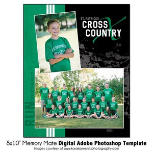 CROSS COUNTRY MM002 / 8x10 Adobe Photoshop Memory Mate modello digitale / modello Photoshop sportivo per squadra e individuo / solo file digitale