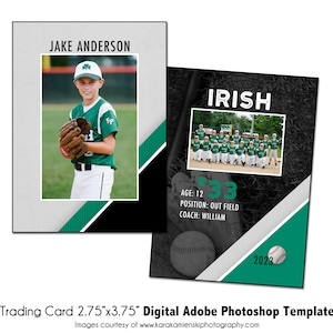 BASEBALL SammelKarte 010 | 2.75x3.75 Adobe Photoshop Trader Card Digitale Vorlage | Sport PSD Adobe Photoshop Vorlage | Nur digitale Datei