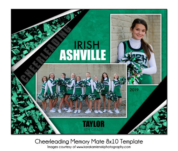 CHEERLEADING MM9-8x10 Memory Mate Sports Photo Template Digital File